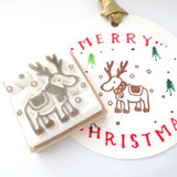 Christmas reindeer rubber stamp for your winter decoration!