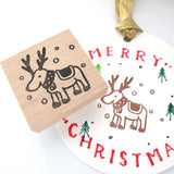 Christmas reindeer rubber stamp for your winter decoration!