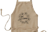 Personalized apron, Hibiscus wreath