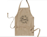 Personalized apron, Hibiscus wreath