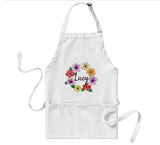 Personalized apron, Hibiscus wreath