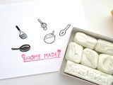 Cooking tool stamps, Hobonichi rubber stamps, Japanese rubber stamps, Cooking lover stamps