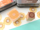 Sunflower invitation stamp, Summer card decoration, Wedding stamp