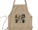 Kawaii cafe apron, Coffee tools, Cooking apron, Cafe owner gift idea