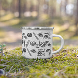 Bread lover mug, Camping enamel mug, Retro design, Bakery shop, Cafe mug gift idea