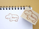 Hippopotamus rubber stamp