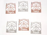 Owl name stamp, Custom rubber stamp, Gift for child, Unique rubber stamp, Personalized name stamp