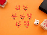 Kabuki mask rubber stamp, Japanese traditional culture, Japanese rubber stamps