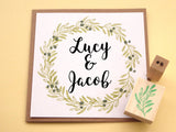 Olive wreath handmade card stamps, Wedding stamp, Wedding decoration