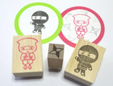 Ninja stamp, Ninja birthday party, Japanese rubber stamps, Japanese cartoon