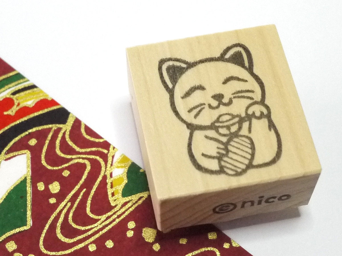 Sleeping cat rubber stamp, Cute cat stamp, Japanese rubber stamps