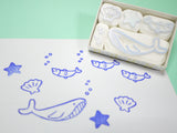 Sea animals rubber stamps, Summer rubber stamps, Japanese rubber stamps, Aquarium rubber stamp, Kawaii stationery