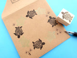Sea Turtle rubber stamp, Beach decor stamp, Summer rubber stamp, Animal invitation, Japanese rubber stamps