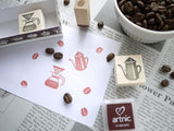 Coffee lover stamp, Coffee gift stamps set, Hobonichi decoration stamp, Unique rubber stamp, Japanese rubber stamps