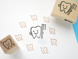 Tooth fairy card making stamp, Tooth with a tooth brush stamp