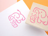 Elephant rubber stamp, Baby shower stamp, Japanese rubber stamps, Animal decoration stamp, Parent and child