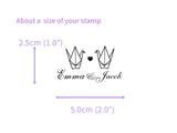 Origami cranes, Custom wedding stamp, Personalized stamp wedding, Wedding decoration, Origami crane stamp