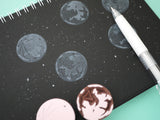 Full moon stamp, Moon decoration, Halloween rubber stamp, Unique rubber stamp, Japanese rubber stamps