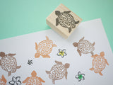 Sea Turtle rubber stamp, Beach decor stamp, Summer rubber stamp, Animal invitation, Japanese rubber stamps
