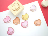 Love heart macaron stamp, Wedding stamp, Personalized wedding stamp, Japanese rubber stamps