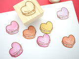 Love heart macaron stamp, Wedding stamp, Personalized wedding stamp, Japanese rubber stamps