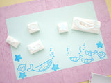 Sea animals rubber stamps, Summer rubber stamps, Japanese rubber stamps, Aquarium rubber stamp, Kawaii stationery
