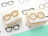 Fashion glasses rubber stamp, Unique rubber stamp, Japanese rubber stamp, Hobonichi rubber stamps