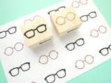 Fashion glasses rubber stamp, Unique rubber stamp, Japanese rubber stamp, Hobonichi rubber stamps