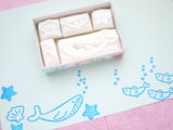 Sea animals rubber stamps, Summer rubber stamps, Japanese rubber stamps, Aquarium rubber stamp, Kawaii stationery