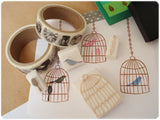 Antique birdcage rubber stamps set, Japanese rubber stamps