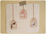 Antique birdcage rubber stamps set, Japanese rubber stamps