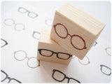 Fashion glasses rubber stamp, Unique rubber stamp, Japanese rubber stamp, Hobonichi rubber stamps