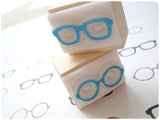 Fashion glasses rubber stamp, Unique rubber stamp, Japanese rubber stamp, Hobonichi rubber stamps