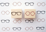 Fashion glasses rubber stamp, Unique rubber stamp, Japanese rubber stamp, Hobonichi rubber stamps