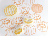 Smiley pumpkin rubber stamp, Halloween decoration, Hobonichi rubber stamps, Japanese rubber stamps