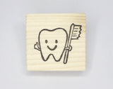 Tooth fairy card making stamp, Tooth with a tooth brush stamp