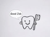 Tooth fairy card making stamp, Tooth with a tooth brush stamp