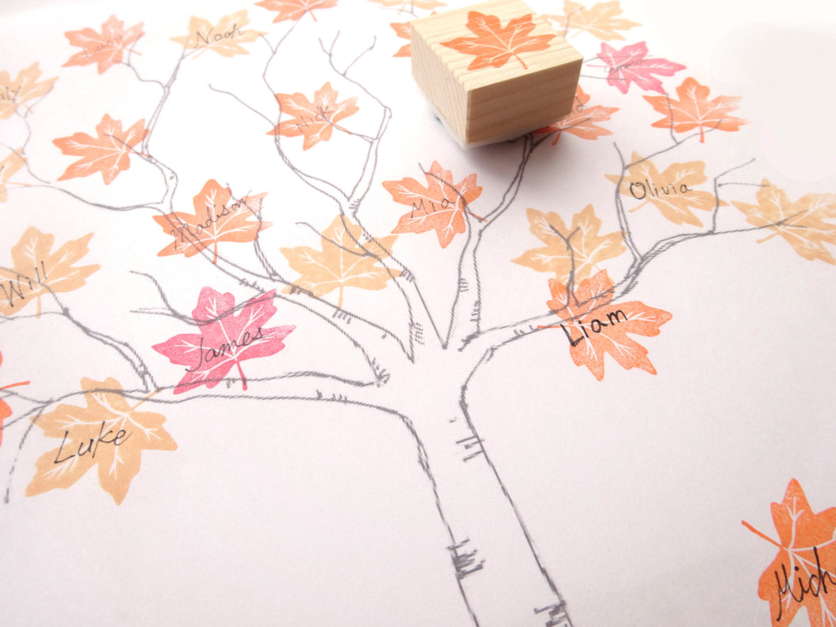 Ginkgo Biloba Leaf Rubber Stamp for Nature Lovers, Botanical Tree Ephemera,  Library Stamp, Marsala Wedding, Fall Ceremony, Autumn Decoration 