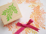 Leaf rubber stamp, Wreath decoration stamp, Christmas wreath, Handmade card decoration, Japanese rubber stamps