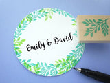 Leaf rubber stamp, Wreath decoration stamp, Christmas wreath, Handmade card decoration, Japanese rubber stamps