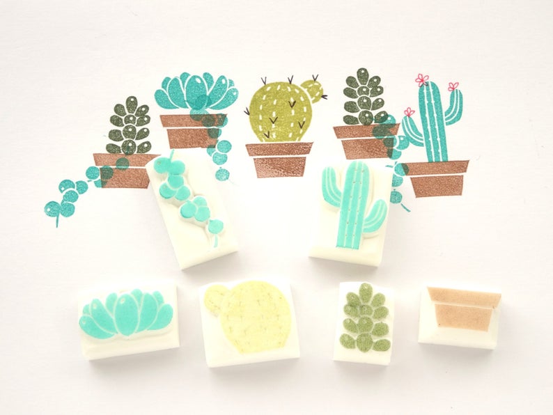 rubber succulents Succulent plant rubber stamps, Cute rubber stamps, Japanese rubber stamps, Hobonichi decoration
