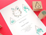Succulent plants with pot stamps