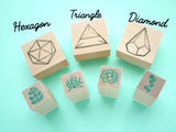 Succulent plants with pot stamps