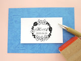 Tropical wreath stamp for your wedding invitations