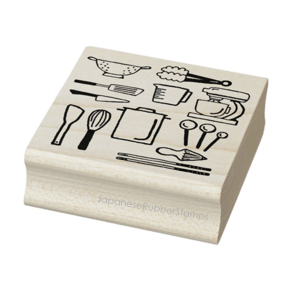 Cooking tools rubber stamp