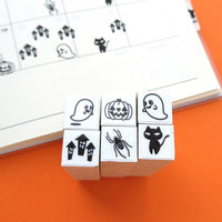 Halloween mini rubber stamps, Hobonichi rubber stamps, Stationery gift idea, Japanese rubber stamps