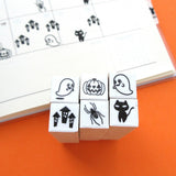 Halloween mini rubber stamps, Hobonichi rubber stamps, Stationery gift idea, Japanese rubber stamps