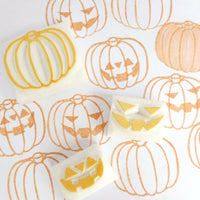 Smiley pumpkin rubber stamp, Halloween decoration, Hobonichi rubber stamps, Japanese rubber stamps