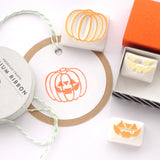 Smiley pumpkin rubber stamp, Halloween decoration, Hobonichi rubber stamps, Japanese rubber stamps