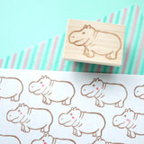 Hippopotamus rubber stamp